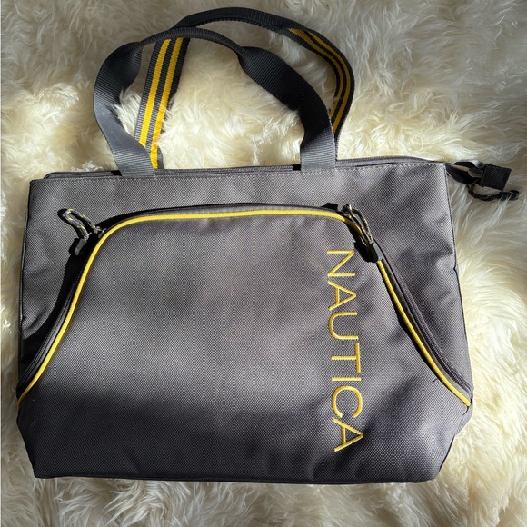 Nautica Grey and Yellow Tote - Picture 5 of 10